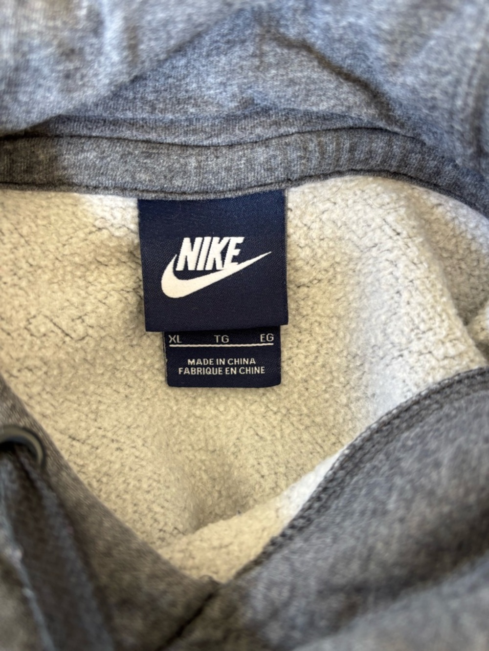 Nike Gray Hoodie with Lime Green Swoosh - Picture 2 of 3